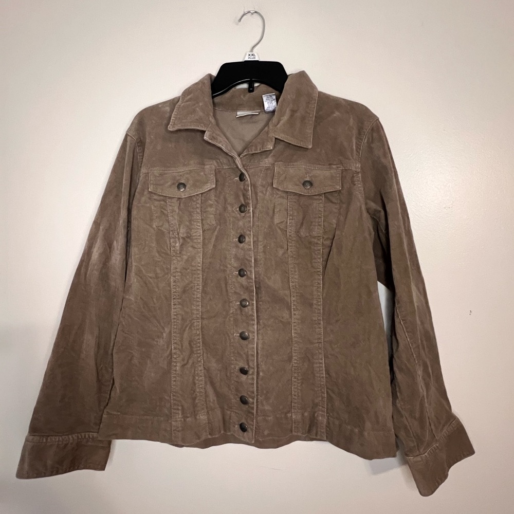 Chico's Women Brown Corduroy Jacket Size 12